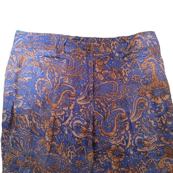 Loft Tan and Blue Paisley Print Pant 12T - Picture 3 of 5